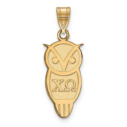 GP036CHO: Sterling Silver w/GP LogoArt Chi Omega Medium Pendant