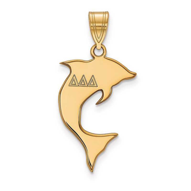 Logoart Sterling Silver Gp Alpha Xi Delta Medium Pendant 