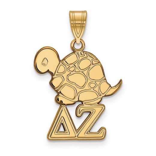 GP036DZ: Sterling Silver w/GP LogoArt Delta Zeta Medium Pendant