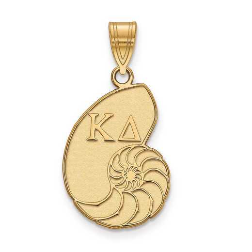 GP036KD: Sterling Silver w/GP LogoArt Kappa Delta Medium Pendant