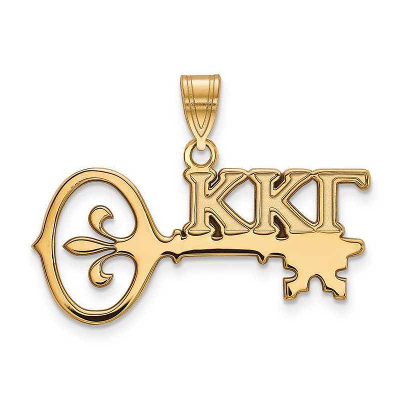 GP036KKG: SterlingSilver w/GP LogoArt Kappa Kappa Gamma Medium Pendant