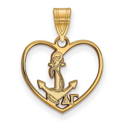 GP040DG: Sterling Silver w/GP LogoArt Delta Gamma Heart Pendant