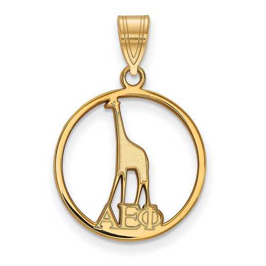 GP041AEP: SS w/GP LogoArt Alpha Epsilon Phi Small Circle Pendant