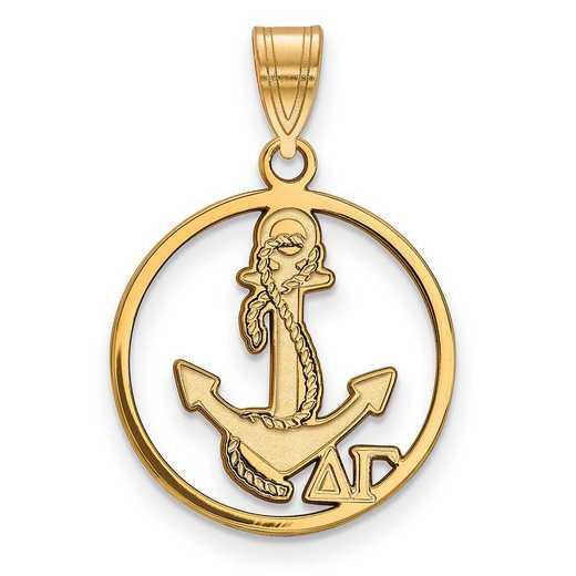 GP041DG: Sterling S. w/GP LogoArt Delta Gamma Medium Circle Pendant