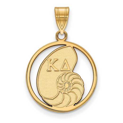 GP041KD: Sterling S. w/GP LogoArt Kappa Delta Medium Circle Pendant