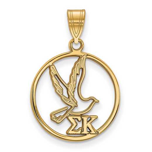 GP041SKP: Sterling S. w/GP LogoArt Sigma Kappa Medium Circle Pendant