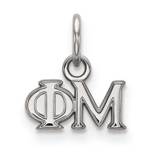 SS001PHM: Sterling Silver LogoArt Phi Mu XS Pendant