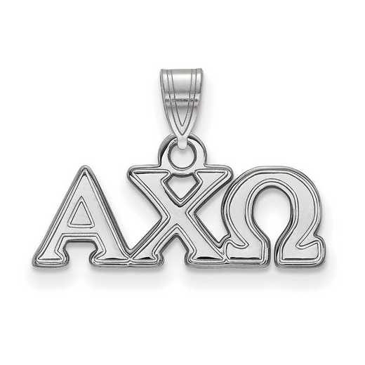 SS002ACO: Sterling S. Rh-plated LogoArt Alpha Chi Omega Small Pendant