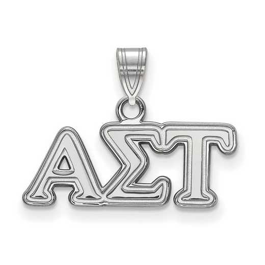 SS002ALS: Sterling S. Rh-plated LogoArt Alpha Sigma Tau Small Pendant