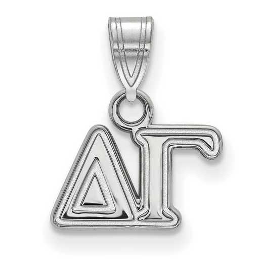 SS002DG: Sterling Silver Rh-plated LogoArt Delta Gamma Small Pendant