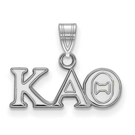 SS002KAT: SS Rh-plated LogoArt Kappa Alpha Theta Small Pendant