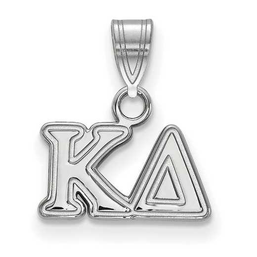 SS002KD: Sterling Silver Rh-plated LogoArt Kappa Delta Small Pendant