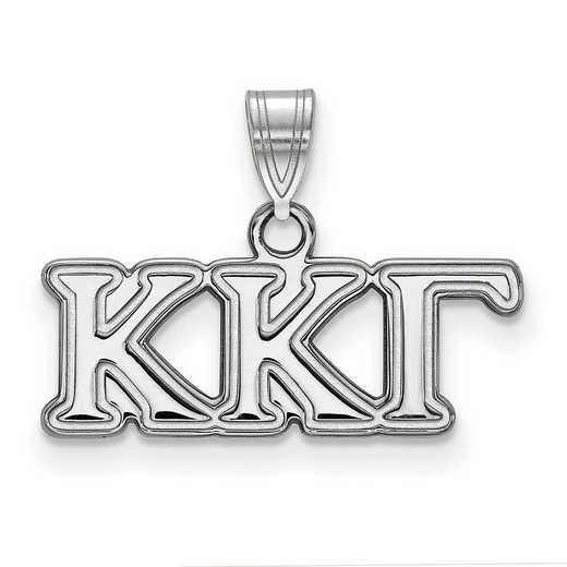 SS002KKG: SS Rhodium-plated LogoArt Kappa Kappa Gamma Small Pendant