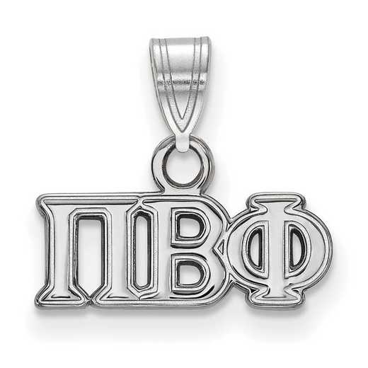 SS002PBP: Sterling Silver Rh-plated LogoArt Pi Beta Phi Small Pendant