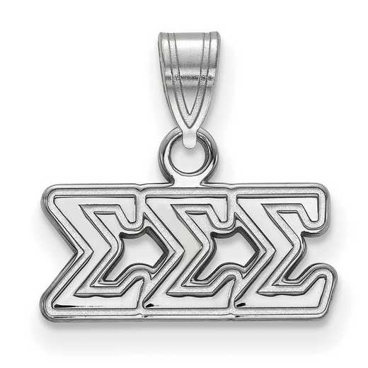 SS002SSS: SS Rhodium-plated LogoArt Sigma Sigma Sigma Small Pendant