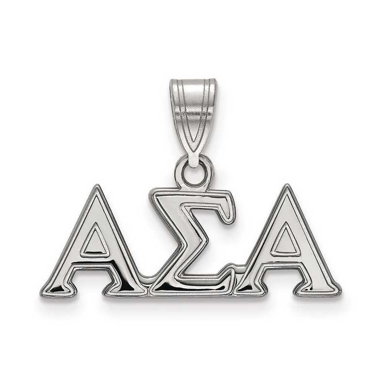 SS003ASI: Sterling Silver LogoArt Alpha Sigma Alpha Medium Pendant