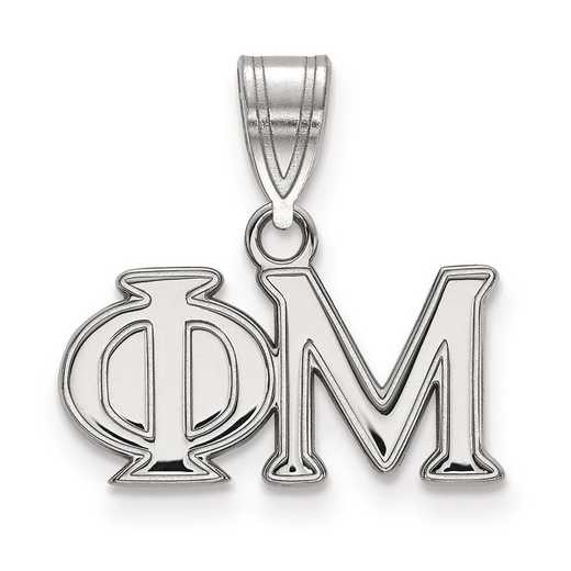 SS003PHM: Sterling Silver LogoArt Phi Mu Medium Pendant