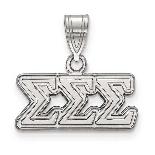 SS003SSS: Sterling Silver LogoArt Sigma Sigma Sigma Medium Pendant