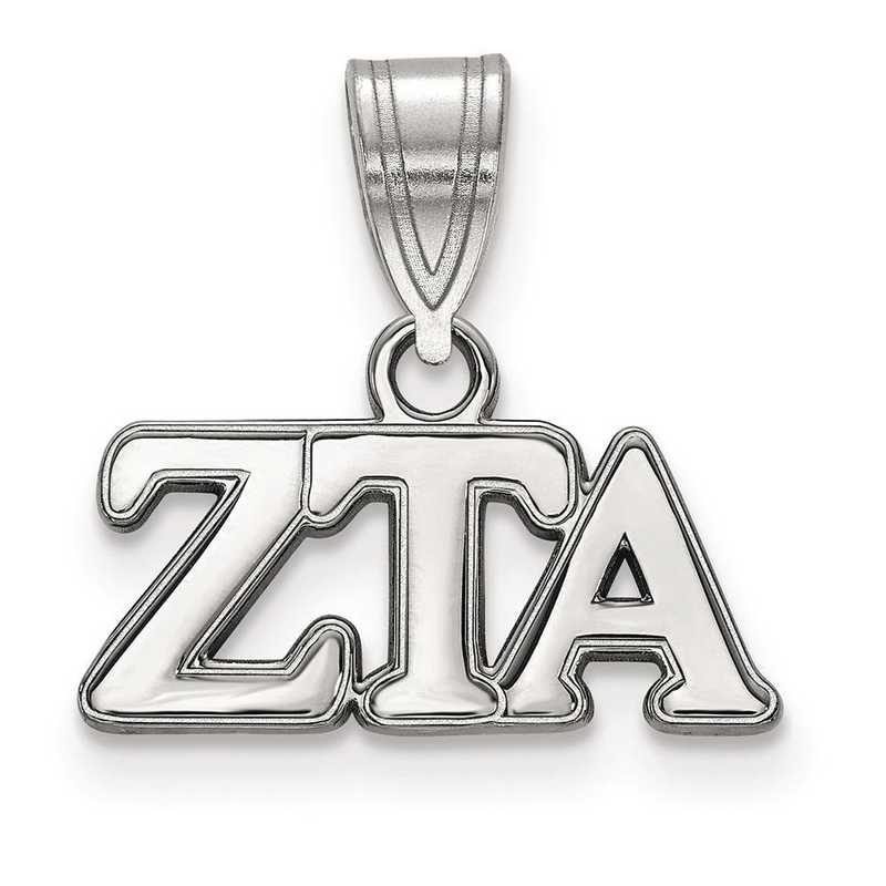 SS003ZTA: Sterling Silver LogoArt Zeta Tau Alpha Medium Pendant