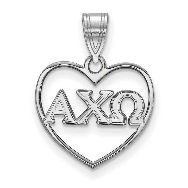 SS008ACO: Sterling Silver LogoArt Alpha Chi Omega Heart Pendant