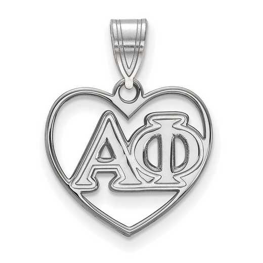 SS008APH: Sterling Silver LogoArt Alpha Phi Heart Pendant