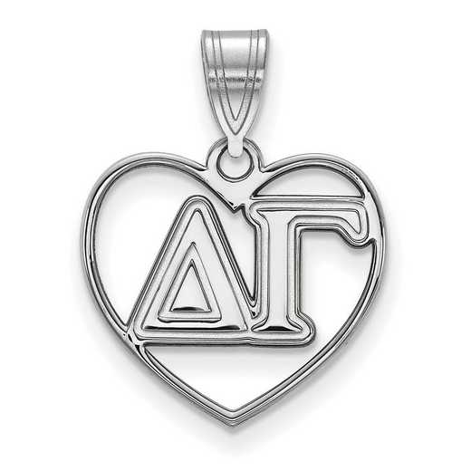 SS008DG: Sterling Silver LogoArt Delta Gamma Heart Pendant