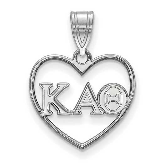 SS008KAT: Sterling Silver LogoArt Kappa Alpha Theta Heart Pendant