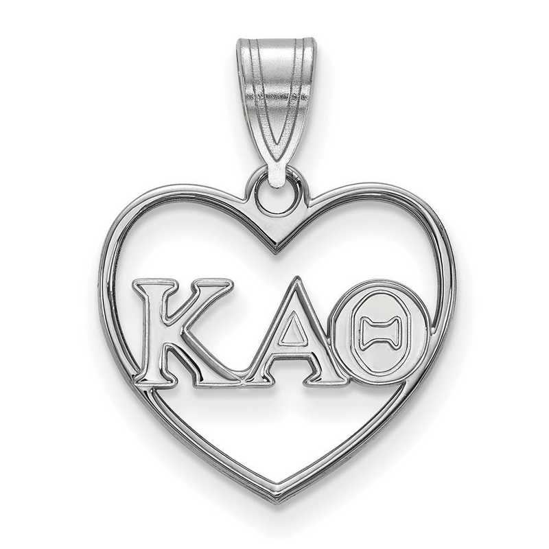 SS008KAT: Sterling Silver LogoArt Kappa Alpha Theta Heart Pendant