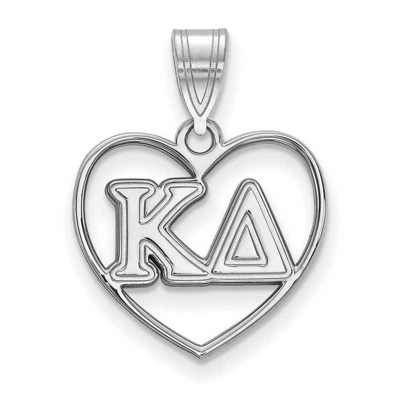 SS008KD: Sterling Silver LogoArt Kappa Delta Heart Pendant