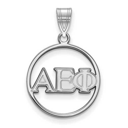 SS011AEP: SS Rh-plated LogoArt Alpha Epsilon Phi Small Circle Pendant