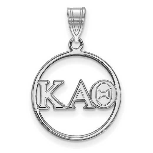 SS011KAT: SS Rh-plated LogoArt Kappa Alpha Theta Medium Circle Pendant