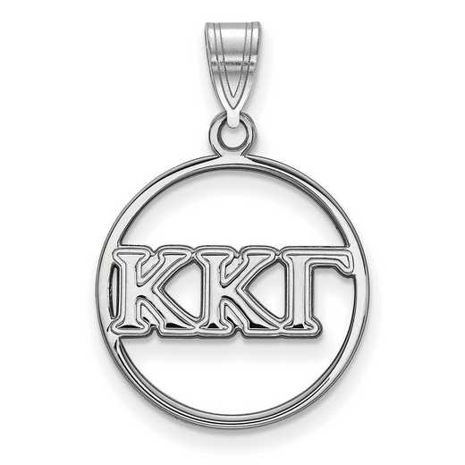 SS011KKG: SS Rh-plated LogoArt Kappa Kappa Gamma Medium Circle Pendant