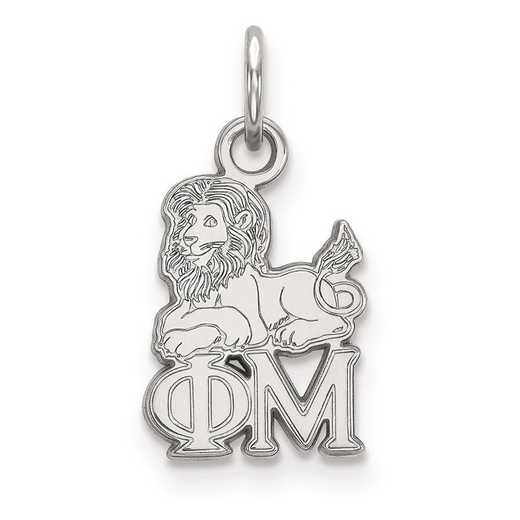 SS034PHM: Sterling Silver LogoArt Phi Mu XS Pendant