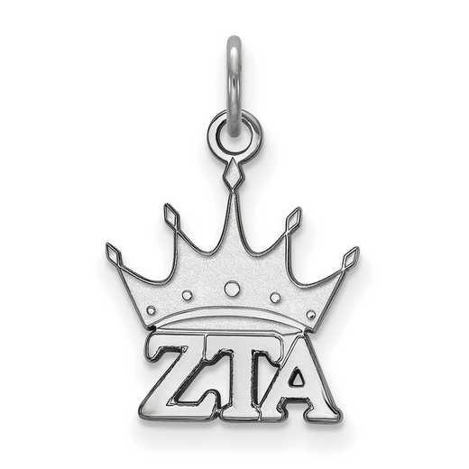 SS034ZTA: Sterling Silver LogoArt Zeta Tau Alpha XS Pendant