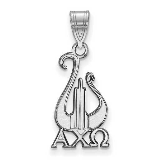 SS035ACO: Sterling S. Rh-plated LogoArt Alpha Chi Omega Medium Pendant