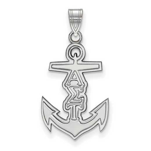 SS035ALS: SS Rhodium-plated LogoArt Alpha Sigma Tau Small Pendant