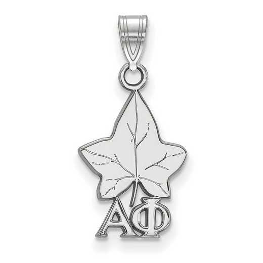 SS035APH: Sterling Silver Rhod-plated LogoArt Alpha Phi Small Pendant