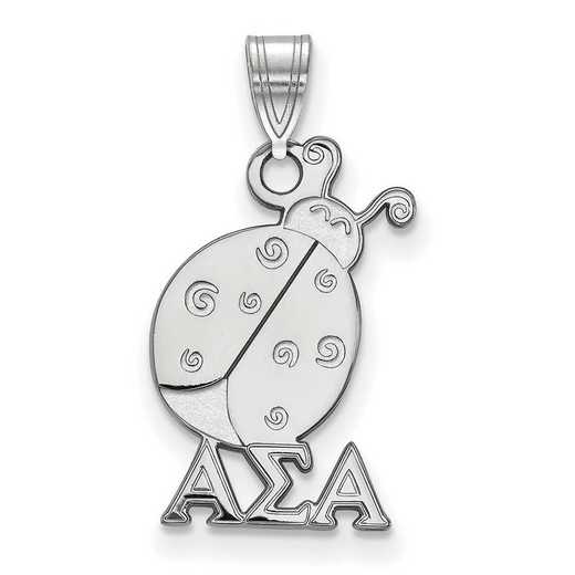 SS035ASI: SS Rhodium-plated LogoArt Alpha Sigma Alpha Small Pendant