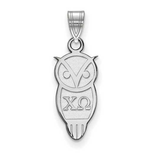 SS035CHO: Sterling Silver Rhod-plated LogoArt Chi Omega Small Pendant