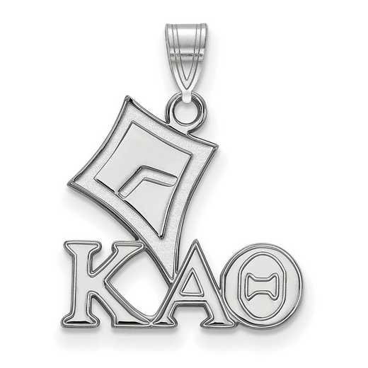 SS035KAT: SS Rhodium-plated LogoArt Kappa Alpha Theta Small Pendant