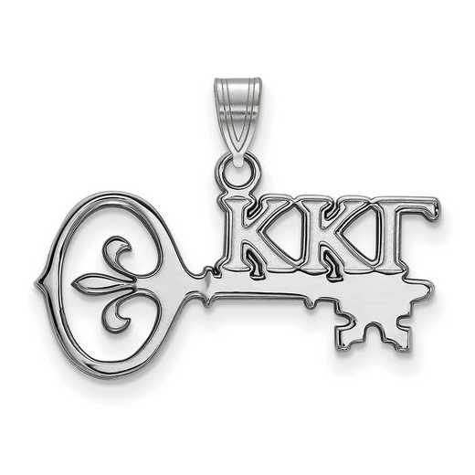 SS035KKG: SS Rhodium-plated LogoArt Kappa Kappa Gamma Small Pendant