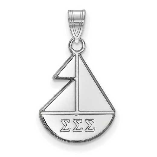 SS035SSS: SS Rhodium-plated LogoArt Sigma Sigma Sigma Small Pendant