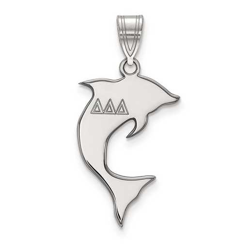 SS036DDD: Sterling Silver LogoArt Delta Delta Delta Medium Pendant