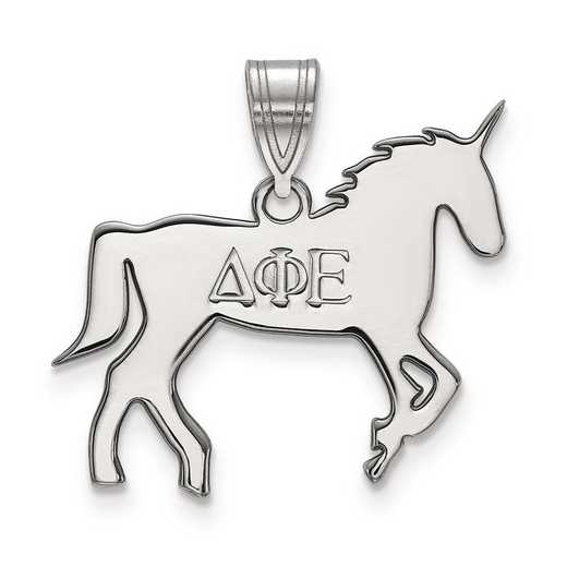 SS036DPH: Sterling Silver LogoArt Delta Phi Epsilon Medium Pendant