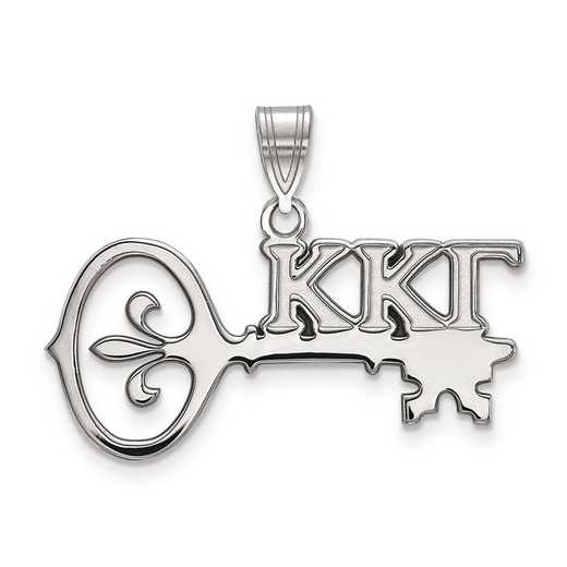 SS036KKG: Sterling Silver LogoArt Kappa Kappa Gamma Medium Pendant