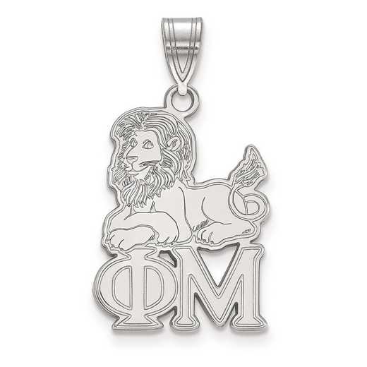 SS036PHM: Sterling Silver LogoArt Phi Mu Medium Pendant