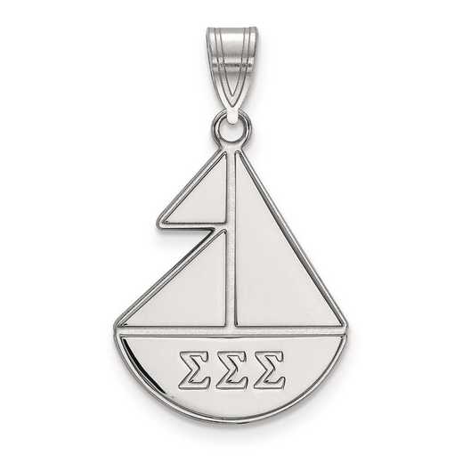 SS036SSS: Sterling Silver LogoArt Sigma Sigma Sigma Medium Pendant