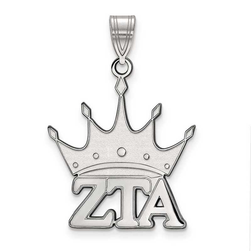 SS036ZTA: Sterling Silver LogoArt Zeta Tau Alpha Medium Pendant