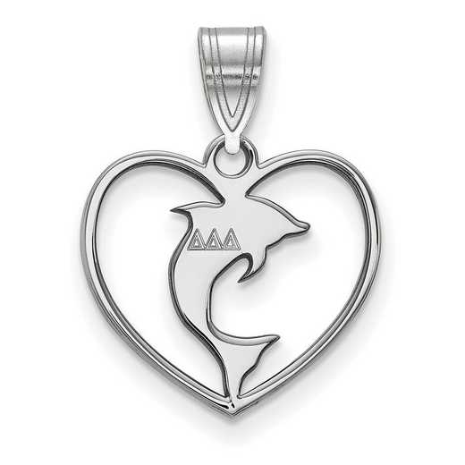 SS040DDD: Sterling Silver LogoArt Delta Delta Delta Heart Pendant