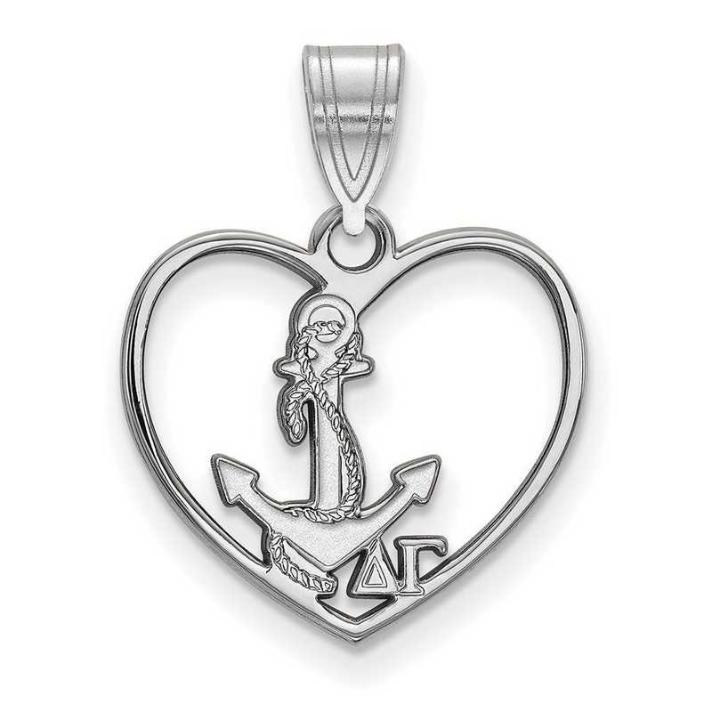 SS040DG: Sterling Silver LogoArt Delta Gamma Heart Pendant